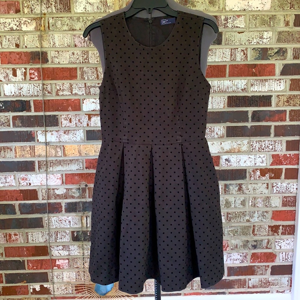 Gap Heavy Cotton/Velvet Polka Dot Dress